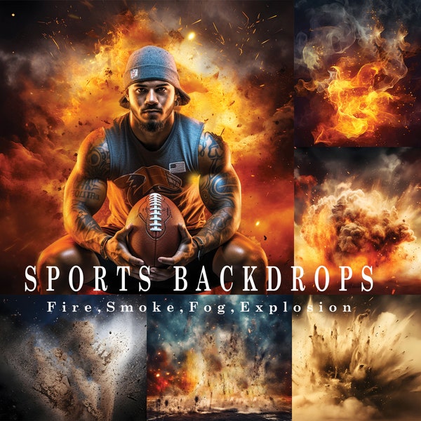 55 Sports and Gym Backgrounds: Fog, Fire, Smoke, Particle explosion,  photo backgrounds, Sports Overlays, Photography sports templates