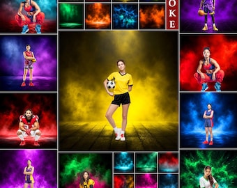 72 Colored Smoke Digital Backdrops: Sports, Maternity Photography (JPG)