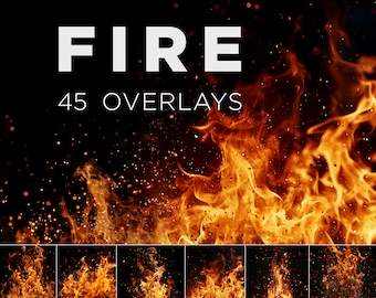 Fire Sparks Photoshop JPG Overlays: Realistic Photography Effects (JPG File, 300 DPI, 6000x6000 Pixels)