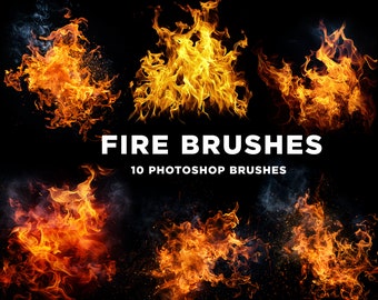 Pinceles de Photoshop con fuego realista: Archivos ABR con efecto de llama