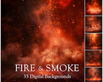 35 sfondi digitali di fuoco e fumo: sovrapposizioni di fotografie sportive (file JPG)