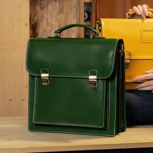 Porte-documents en cuir pour ordinateur portable, sac à dos convertible en cuir, sac messager porté épaule pour homme, sac de travail pour femme, cartable fabriqué en Italie