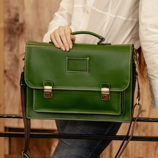 Laptop Briefcase Leather Bag, Handmade Backpack Women Purse, Men Shoulder Messenger Bag, Leather Briefcase Women, Made in Italy Satchel Bag