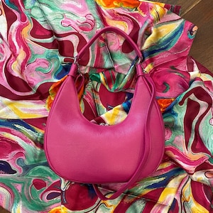 Italienische Lederhandtasche, Fuchsia Ledertasche, Frauen Ledertasche, Lederhandtasche für Frauen, Handgefertigte Handtaschen, Italien Ledertasche
