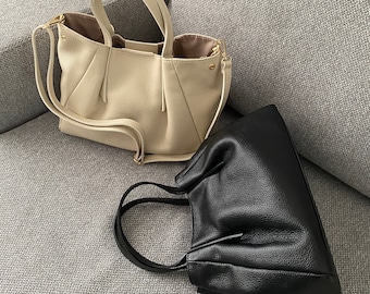 Black Leather Bag, Italian Leather Handbags, Leather Handbag for Women, Handmade Elegant Bag, Made in Italy Handbag, Woman Leather Bag
