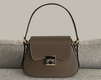 Italian Leather Handbag, Brown Leather Bag, Woman Leather Bag, Top Handle Bag, Leather Handbag Women, Handmade Handbags, Italy Leather Bag