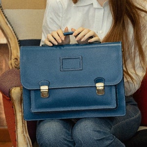 Bolso de cuero tipo maletín para computadora portátil, mochila hecha a mano para mujer, bolso bandolera para hombre, maletín de cuero para mujer, bolso tipo cartera hecho en Italia