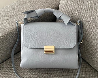 Leather Bag, Italian Leather Handbag, Woman Leather Bag, Blue Shoulder Leather Bag, Handbag Women, Handmade Handbags, Genuine Leather Bag