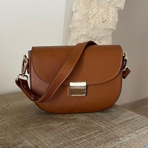 Italienische Ledertasche, Braune Leder Baguette Tasche, Lederhandtaschen für Frauen, Leder Geldbörse, Handgemachte Handtasche Frauen, Echte Ledertasche