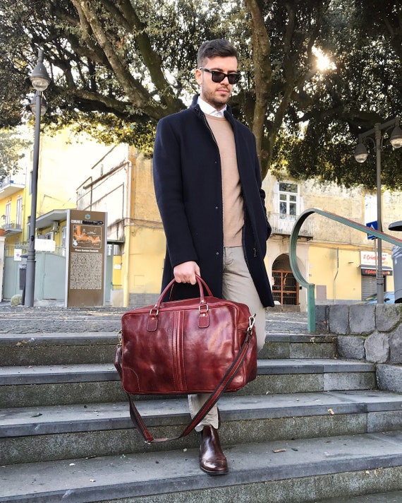 Bagaglio Borsone Da Viaggio Uomo In Pelle Borsone In Pelle
