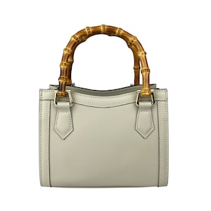 Ledertasche, Bambus Griff Tasche, Damen Ledertasche, Made in Italy Handtasche, Alltagstasche, Lederhandtasche, Schultertasche, kleine Tasche
