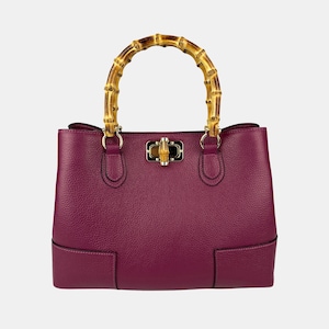 Italian Leather Handbags, Bamboo Handle Bag, Genuine Leather Handbags for Women, Handmade Leather Bag, Crossbody Leather Shoulder Bag