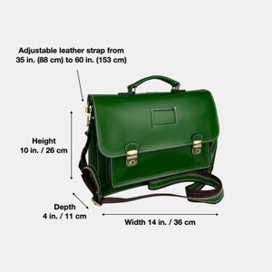 Ledertasche, Geschenk für ihn, Ledertasche, Arbeitstasche, Business-Tasche Leder, Rucksack Cabrio Aktentasche, Laptoptasche Bild 7