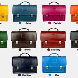 Small Rectangular Briefcases Laptop Briefcase Leather Bag, Handmade Backpack Women Purse, Men ...
