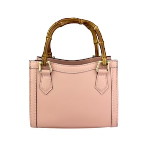 Sac en cuir, Sac avec anse en bambou, Sac en cuir pour femme, Sac à main fabriqué en Italie, Sac de tous les jours, Sac à main en cuir, Sac à bandoulière, Petit sac