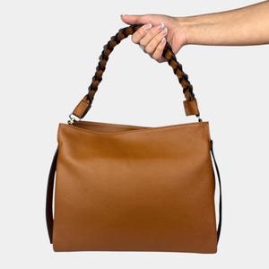 Italian Handmade Leather Bags for Women, Elegant Tote Purse, Made in Italy, Brown Leather Bag