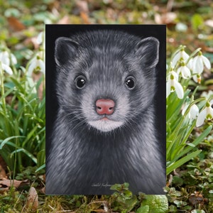 VISON | Carte postale DIN A6 | Droits des animaux | Style végétalien