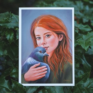 Les pigeons sont beaux | Carte postale DIN A6 | Droits des animaux | Style végétalien