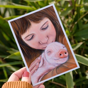 Amis | Carte postale DIN A6 | Droits des animaux | Style végétalien