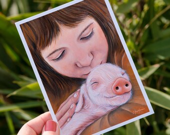 Friends | Postcard DIN A6 | Animal Rights | Vegan Art