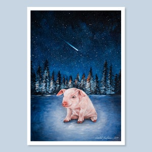 souhait | Carte postale DIN A6 | Droits des animaux | Style végétalien