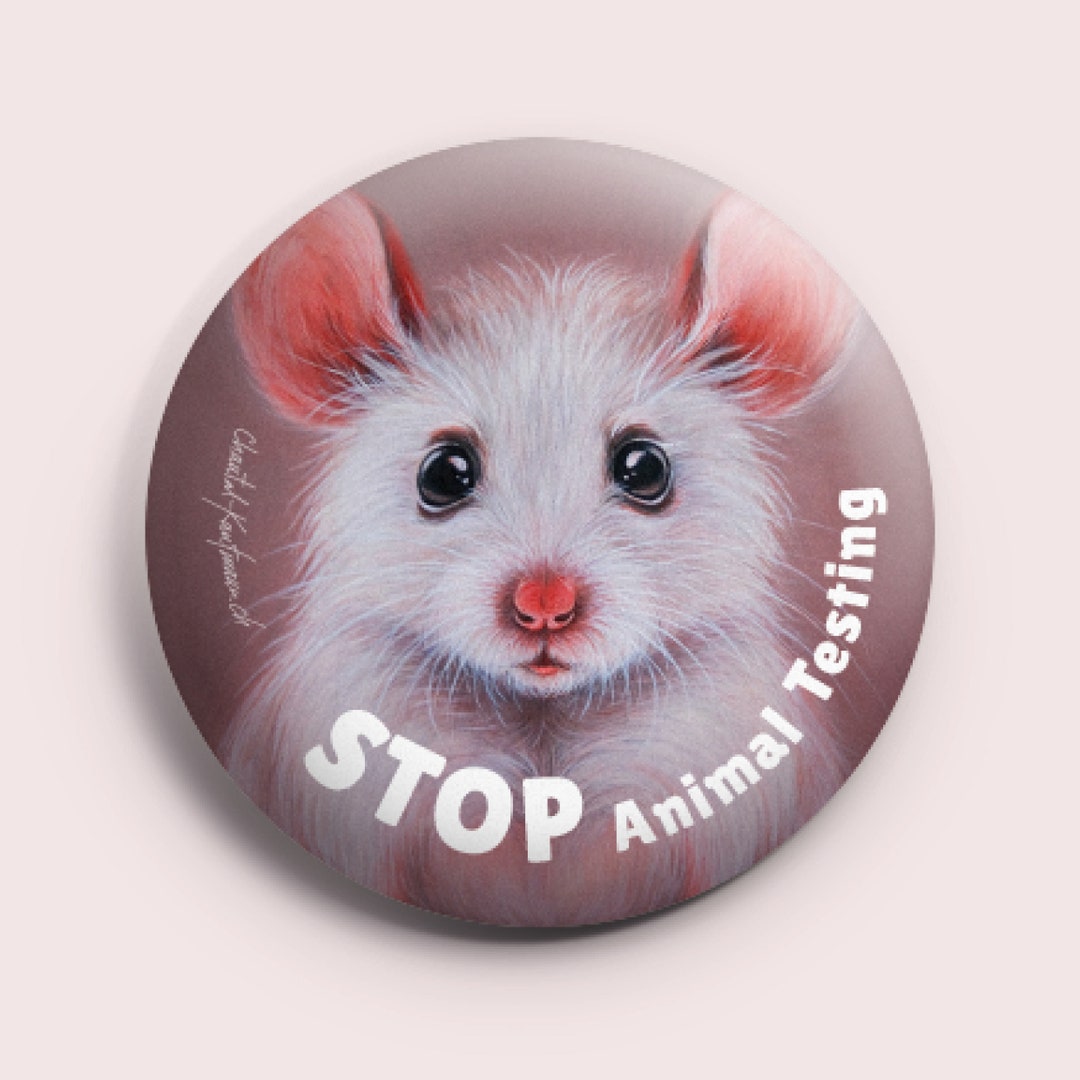 Stop Animal Testing | Pin Button 58 Mm | Animal Rights | Vegan Art - Etsy