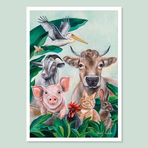 Parce que chaque vie compte | Carte postale DIN A6 | Droits des animaux | Style végétalien