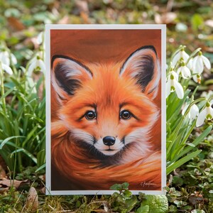 enfant renard | Carte postale DIN A6 | Droits des animaux | Style végétalien