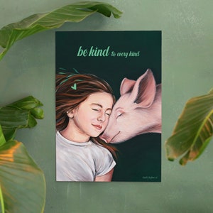 Be kind, Poster DIN A3, Druck, Vegan Art