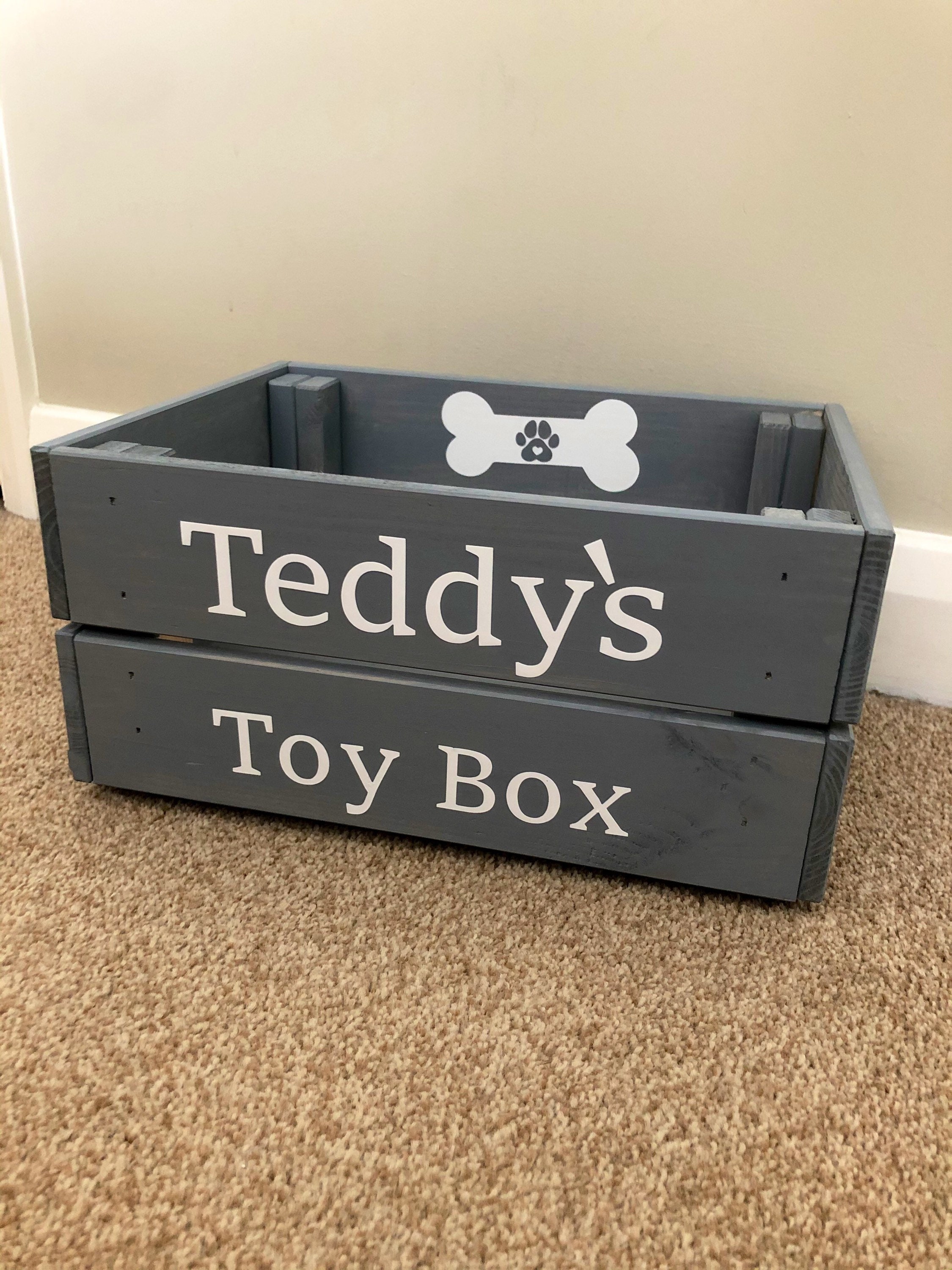 Personalised Dog Toy Box / Crate Etsy Personalised Dog Toy Box / Crate Etsy