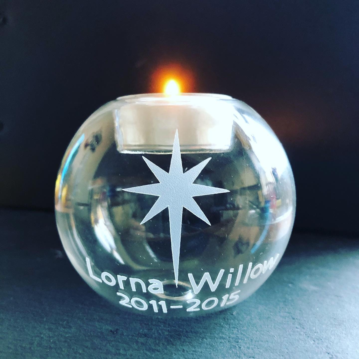 Personalised Memorial in Memory Glass Holder Tea Light Star Etsy