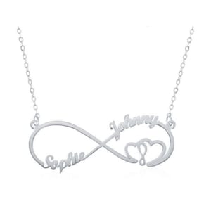 Personalized Sterling Silver Infinity Name Necklace: Couples Jewelry Gift