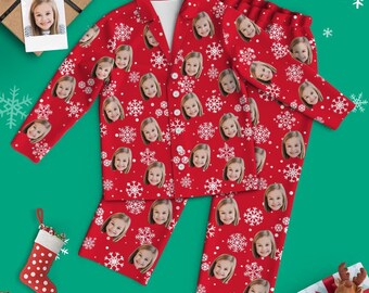 Personalized Photo Pajama Set: Custom Face Long Sleeve Sleepwear