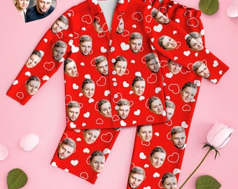 Personalized Photo Pajama Set: Custom Face Long Sleeve PJs