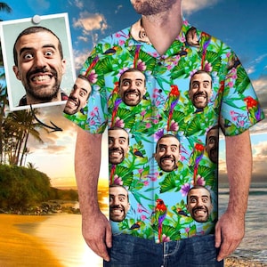 Custom Photo Hawaiian Shirt: Personalized Face Tropical Party Shirt