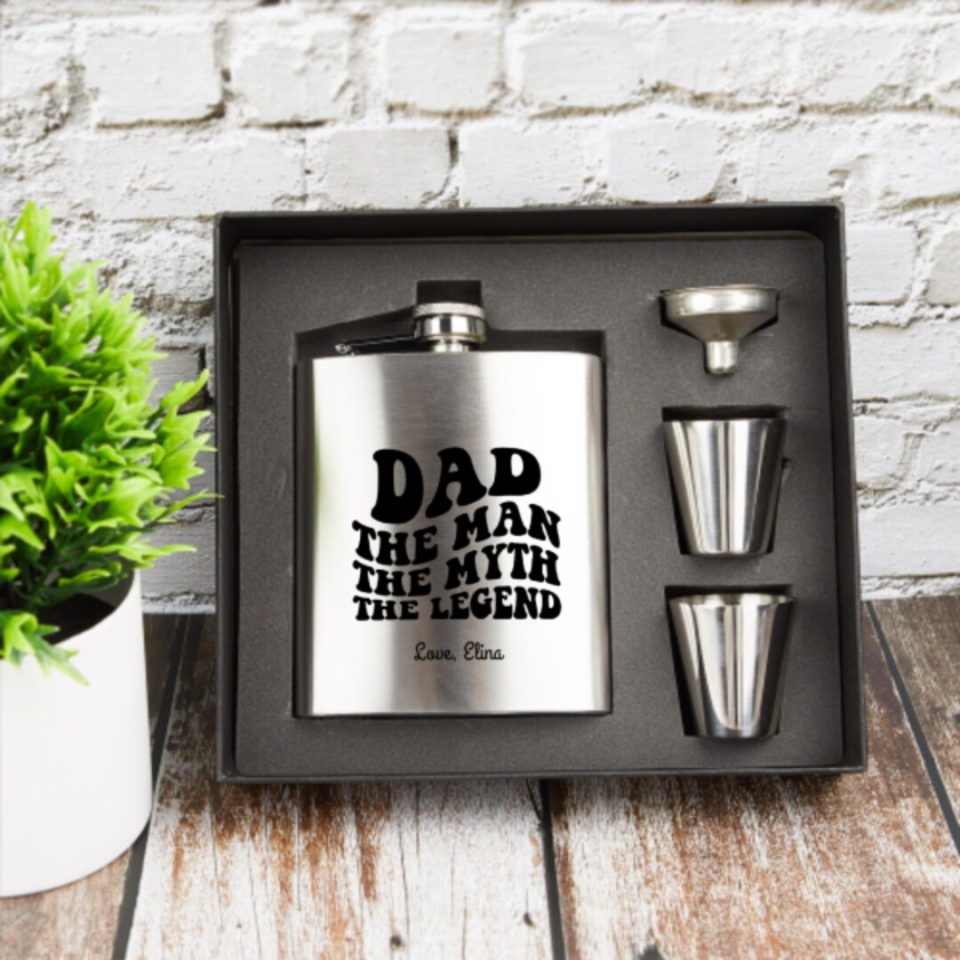 Custom Silver Stainless Steel Hip Flask for Dad Father's Day Gift ...