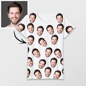 Custom Face Photo Tshirt Personalised Short Sleeve Men Women Shirt Birthday Party Gift Print Photo Tshirt Bachelor Retirement Christmas Gift
