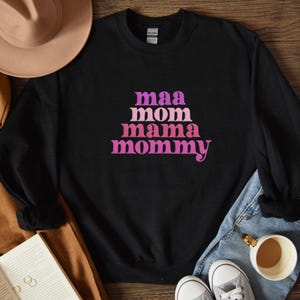 Bestickter Pullover Mama Mama Muttertag Geschenk Buchstabe Besticktes T-Shirt Sweatshirt Personalisiertes Mama Nana Geschenk für Mama