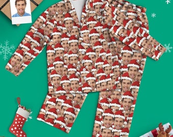 Personalized Photo Pajama Set: Custom Face Print, Long Sleeve Sleepwear