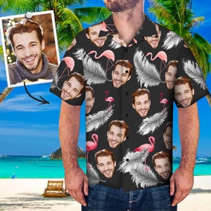 Custom Photo Face Hawaiian Shirt Personalised Pet Face Print Hawaiian Shirt Family Shirt Summer Beach Holiday Christmas Gift Kids Adult Size