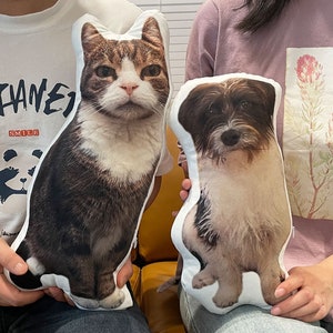 Custom Pet Pillow Personalized Pet Shape Cushion 3D Pet Photo Pillow Dog Pillow Cat Cushion Pet Memorial Pet Lover Gift Pet Portrait Pillow