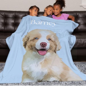 Custom Pet Photo Blanket: Personalized Dog or Cat Fleece Throw