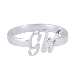 Anillo personalizado con iniciales de nombre en plata de ley 925, regalo de cumpleaños, Navidad y día de la madre