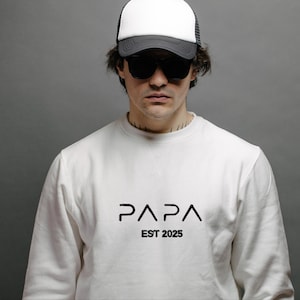 Sudadera con capucha bordada personalizada "PAPA", regalo personalizado para papá, cuello redondo, letras bordadas, regalo para el Día del Padre y Navidad.