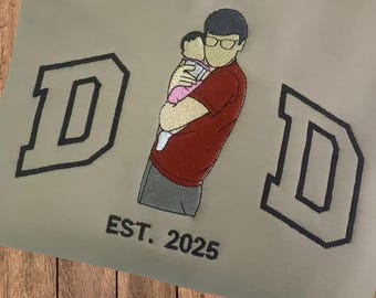Sudadera bordada con foto personalizada para papá, regalo para papá, sudadera con capucha, camiseta bordada personalizada, regalo para el Día del Padre, suéter con foto, camisa