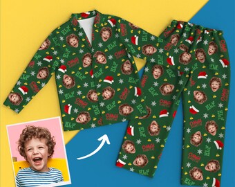 Personalized Photo Pajama Set: Custom Face Long Sleeve Sleepwear