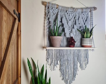 Macrame Shelf (3ft) 90cm | Boho Macrame Wall Hanging | Hanging Shelf | Plant Hanger | Shelves made to order | Plant Wall | Wall Decor