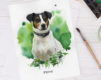 Personalized Pet Watercolor Portrait: Hand-Painted Dog & Cat Memorial Artwork