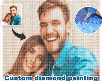 Benutzerdefinierte Diamant Malerei, 5D Diamant Malerei Kits für Erwachsene, Foto in Diamant Kunst verwandeln, personalisiertes DIY Geschenk, Geburtstag Weihnachtsgeschenk