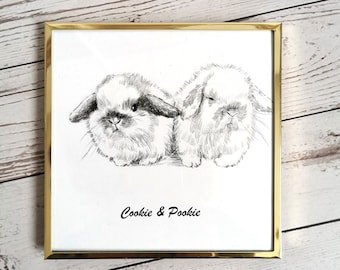 Custom Pet Drawing, Pencil Sketch from Photo, Hand Drawn Portrait, Animal Art Commission, Personalized  Remembrance Gift for Pet Parent